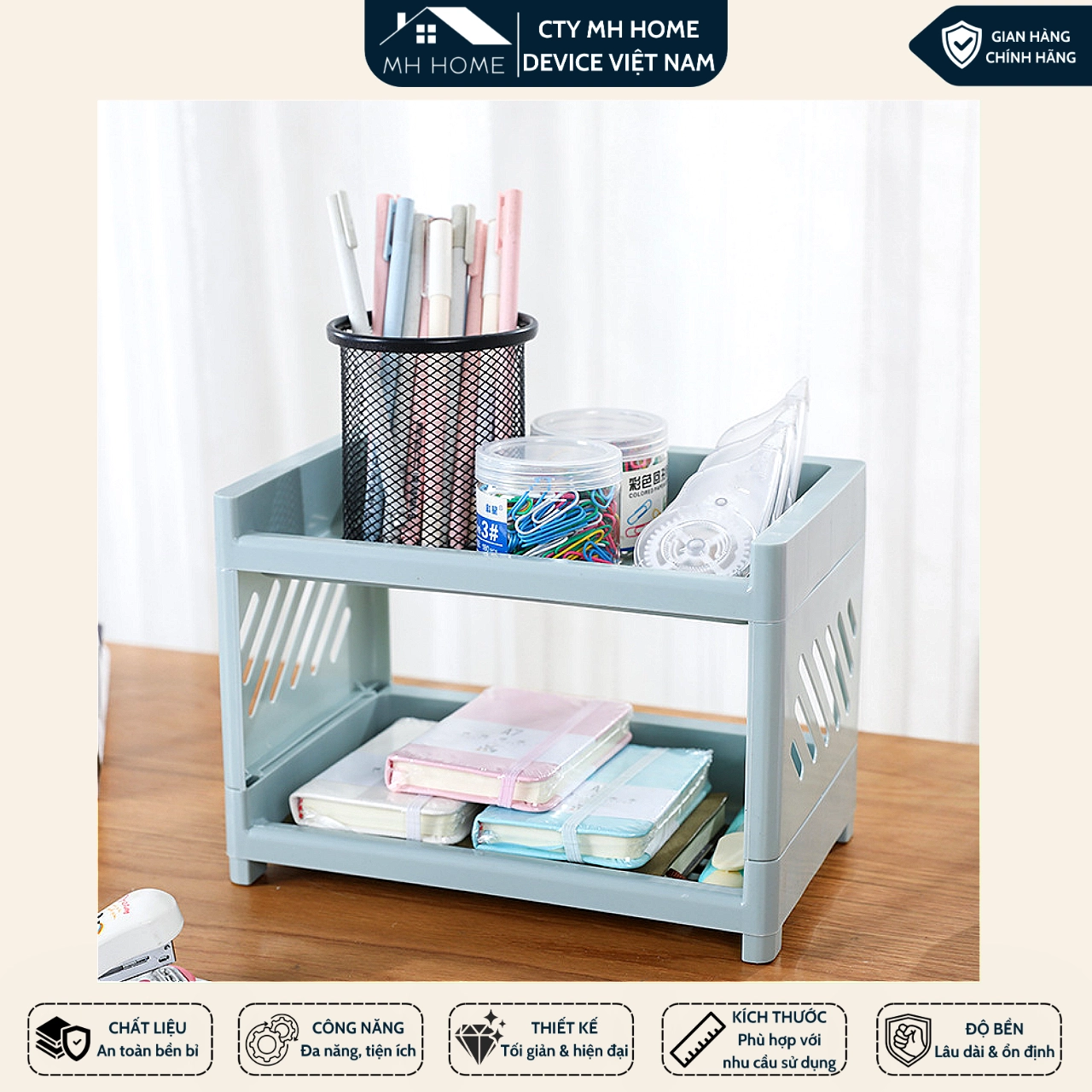 Kệ Nhựa Mini 2 Tầng Hàn Quốc Đựng Đồ Đa Năng Siêu Xinh Kệ Xếp Gọn Trang Trí Để Bàn Đồ